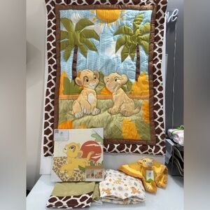6 piece lion king Simba baby crib bedding bundle